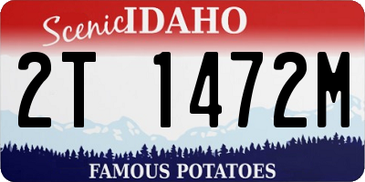 ID license plate 2T1472M