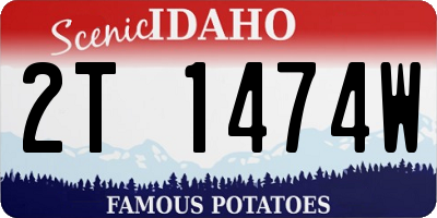 ID license plate 2T1474W