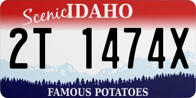 ID license plate 2T1474X