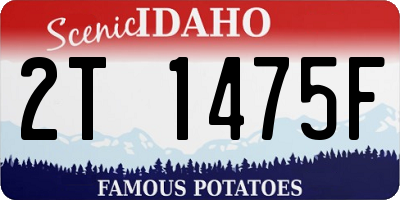 ID license plate 2T1475F