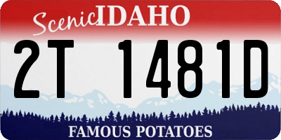 ID license plate 2T1481D