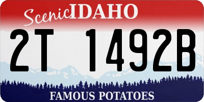 ID license plate 2T1492B
