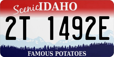 ID license plate 2T1492E