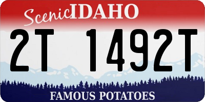 ID license plate 2T1492T