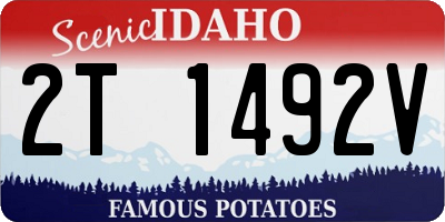 ID license plate 2T1492V