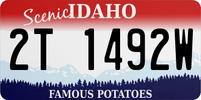 ID license plate 2T1492W