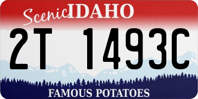 ID license plate 2T1493C