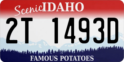 ID license plate 2T1493D