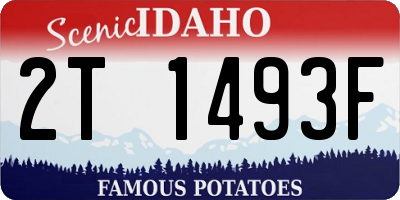 ID license plate 2T1493F