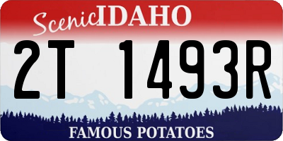 ID license plate 2T1493R