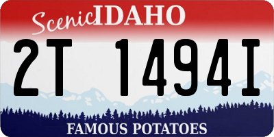ID license plate 2T1494I