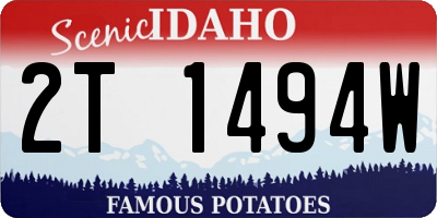ID license plate 2T1494W