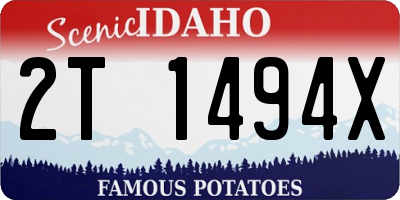 ID license plate 2T1494X