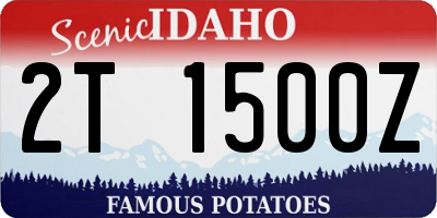 ID license plate 2T1500Z