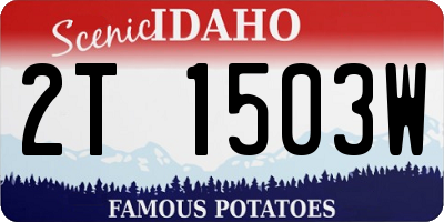 ID license plate 2T1503W