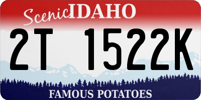 ID license plate 2T1522K