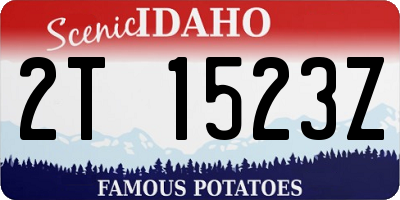 ID license plate 2T1523Z