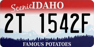 ID license plate 2T1542F