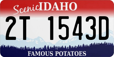 ID license plate 2T1543D
