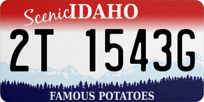 ID license plate 2T1543G