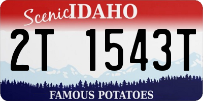 ID license plate 2T1543T