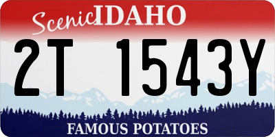 ID license plate 2T1543Y