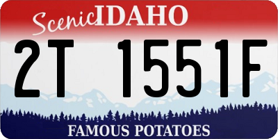 ID license plate 2T1551F
