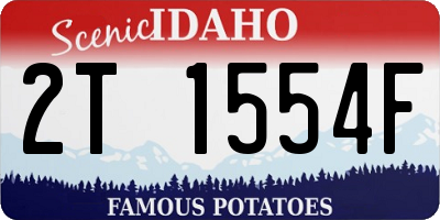 ID license plate 2T1554F