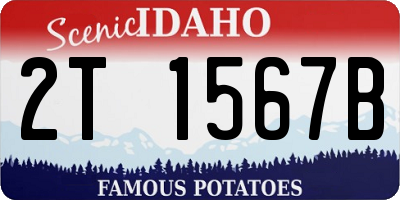 ID license plate 2T1567B