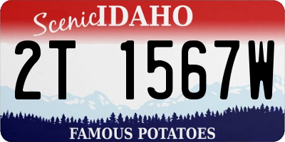 ID license plate 2T1567W