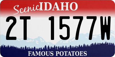 ID license plate 2T1577W