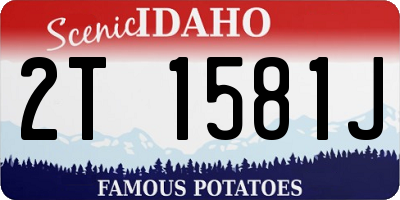 ID license plate 2T1581J