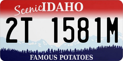 ID license plate 2T1581M
