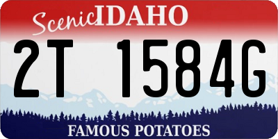 ID license plate 2T1584G