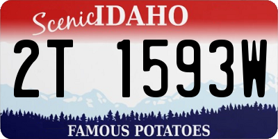 ID license plate 2T1593W