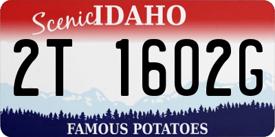 ID license plate 2T1602G