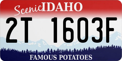 ID license plate 2T1603F