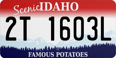 ID license plate 2T1603L