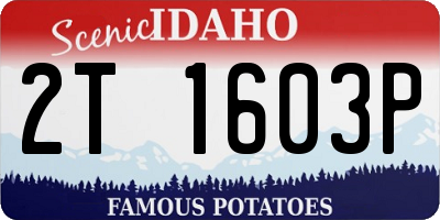 ID license plate 2T1603P
