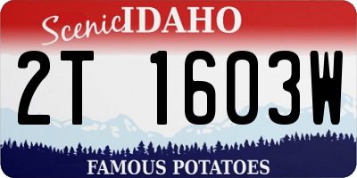 ID license plate 2T1603W