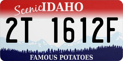 ID license plate 2T1612F