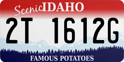 ID license plate 2T1612G