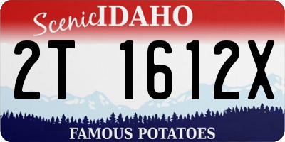 ID license plate 2T1612X