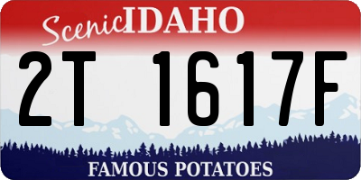 ID license plate 2T1617F