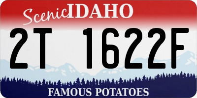 ID license plate 2T1622F