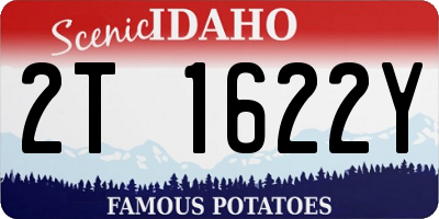 ID license plate 2T1622Y
