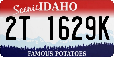 ID license plate 2T1629K