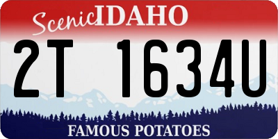 ID license plate 2T1634U