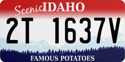 ID license plate 2T1637V