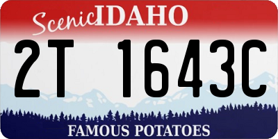 ID license plate 2T1643C